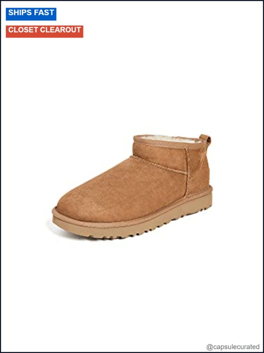 UGG Classic Ultra Mini Sheepskin Ankle Boot Pull-On Round Toe Comfort